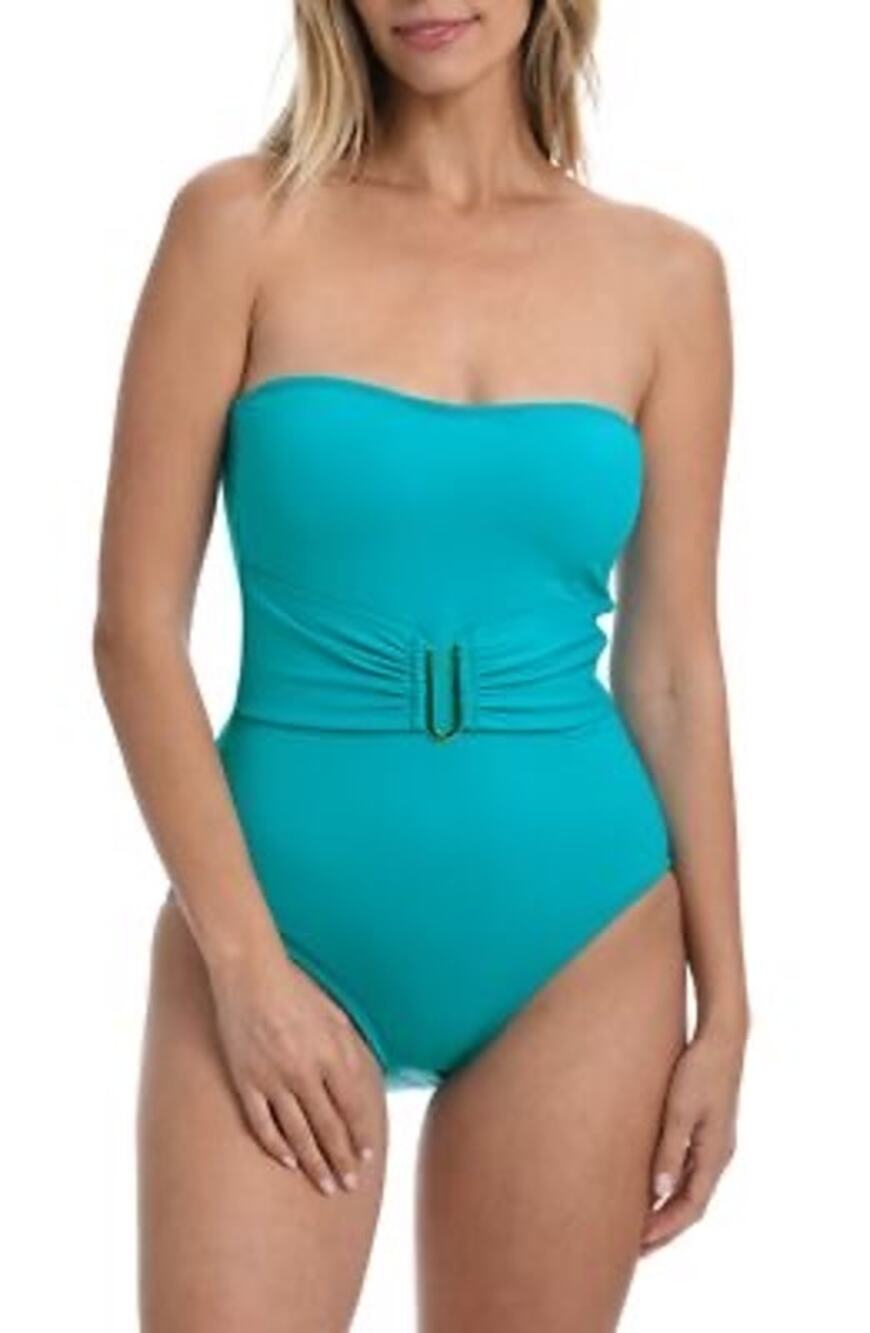 La Blanca Women's Standard Island Goddess Bandeau One Piece Swimsuit NEW